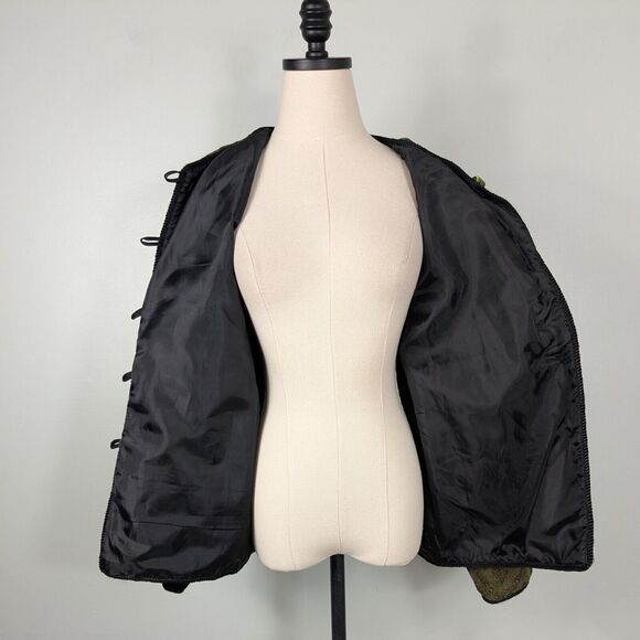 Vintage Tapestry Jacket S Patchwork Whimsigoth 90s Artsy Eclectic Floral Black - Picture 5 of 12